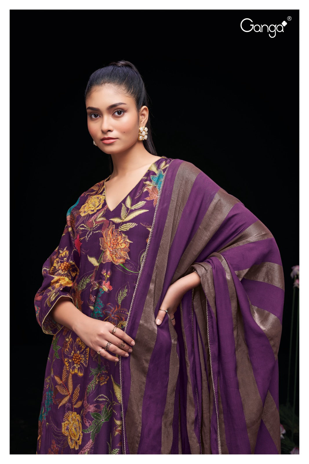 Ganga AIKO S2209 Premium Bemberg Russian Silk Suit – Ganga Suits Ashok Lal & Sons