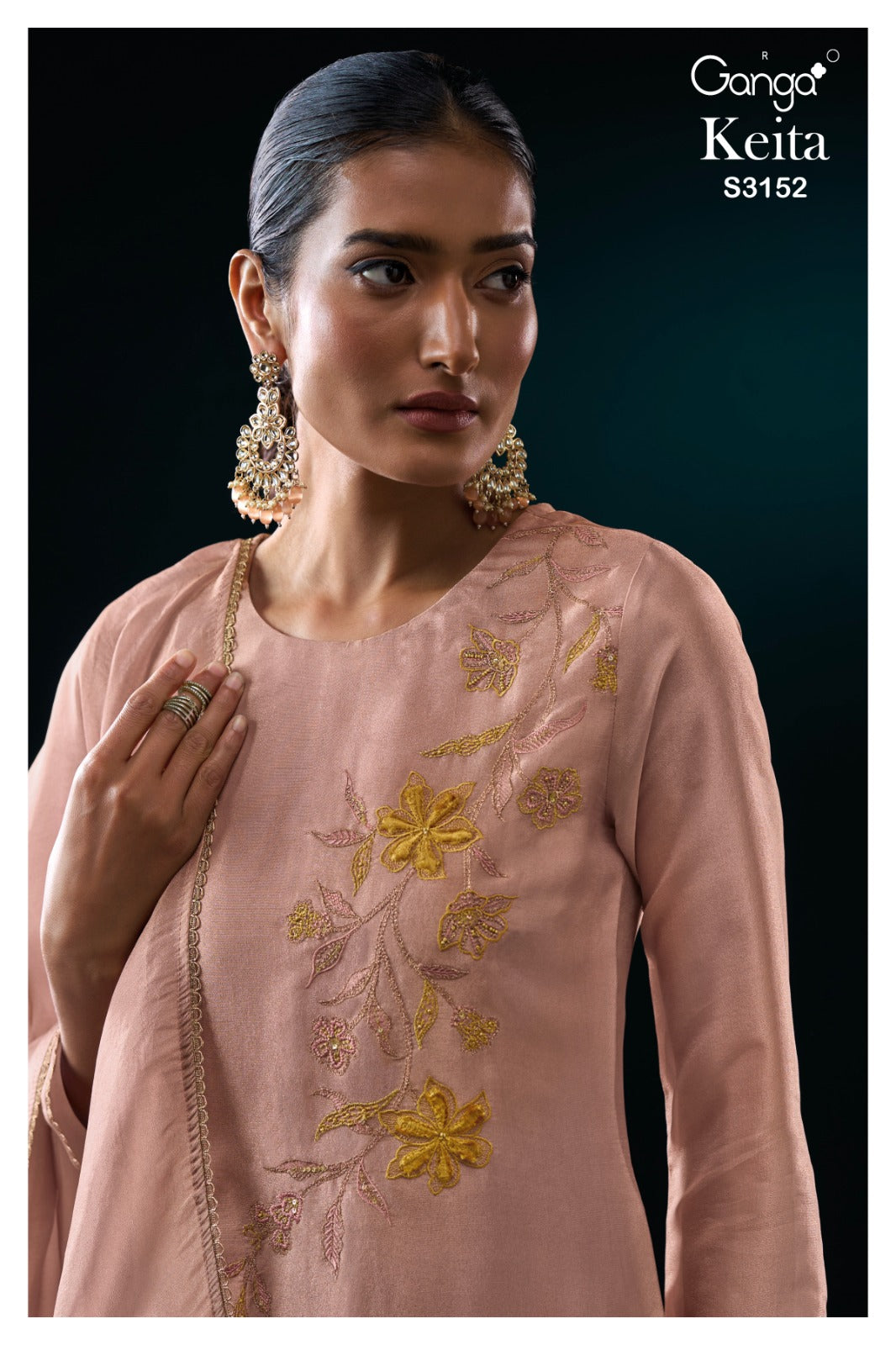 Ganga KEITA S3152 | Premium Pure Bemberg Gadwal Silk Suit – Ganga Suits Ashok Lal & Sons
