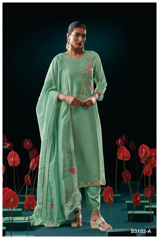 Ganga KEITA S3152 | Premium Pure Bemberg Gadwal Silk Suit – Ganga Suits Ashok Lal & Sons