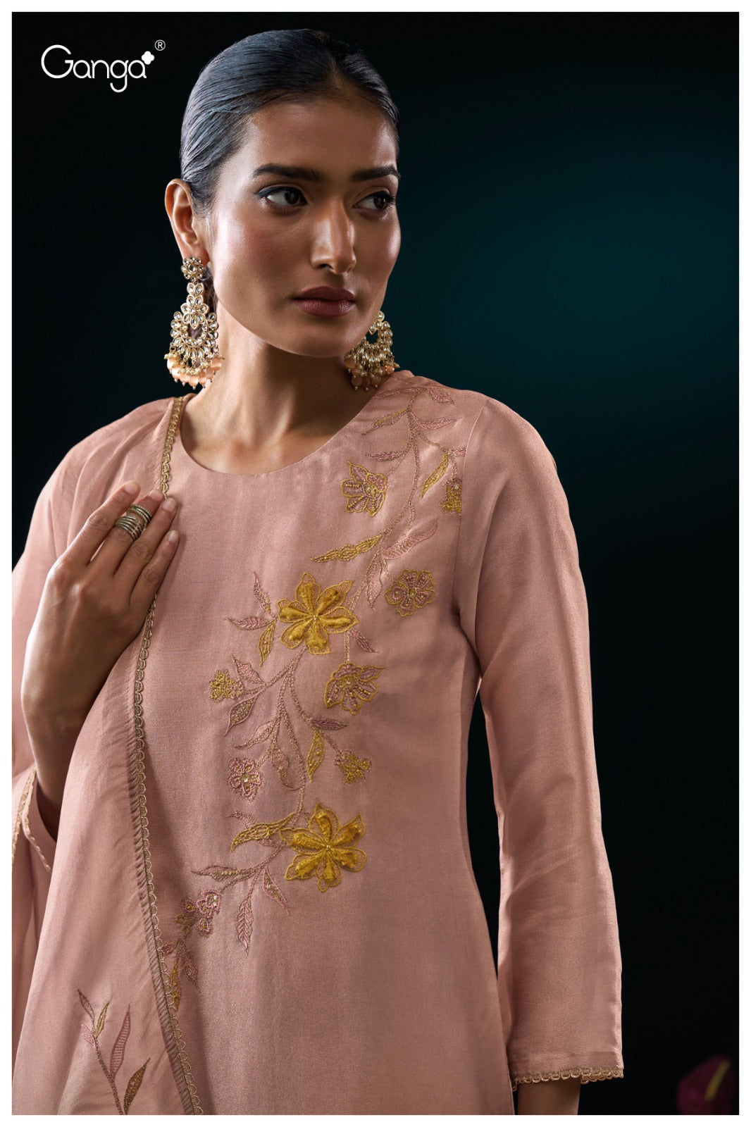 Ganga KEITA S3152 | Premium Pure Bemberg Gadwal Silk Suit – Ganga Suits Ashok Lal & Sons