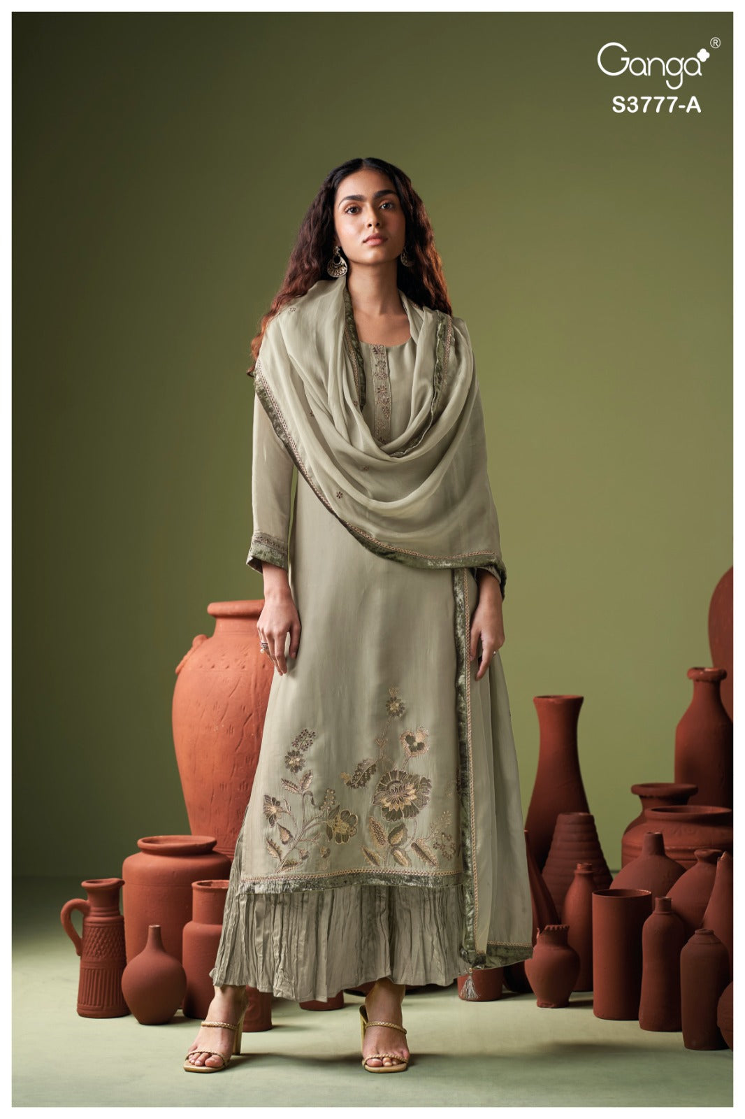 Ganga BRIOVA S3777 | Premium Pure Bemberg Silk Suit – Ganga Suits Ashok Lal & Sons