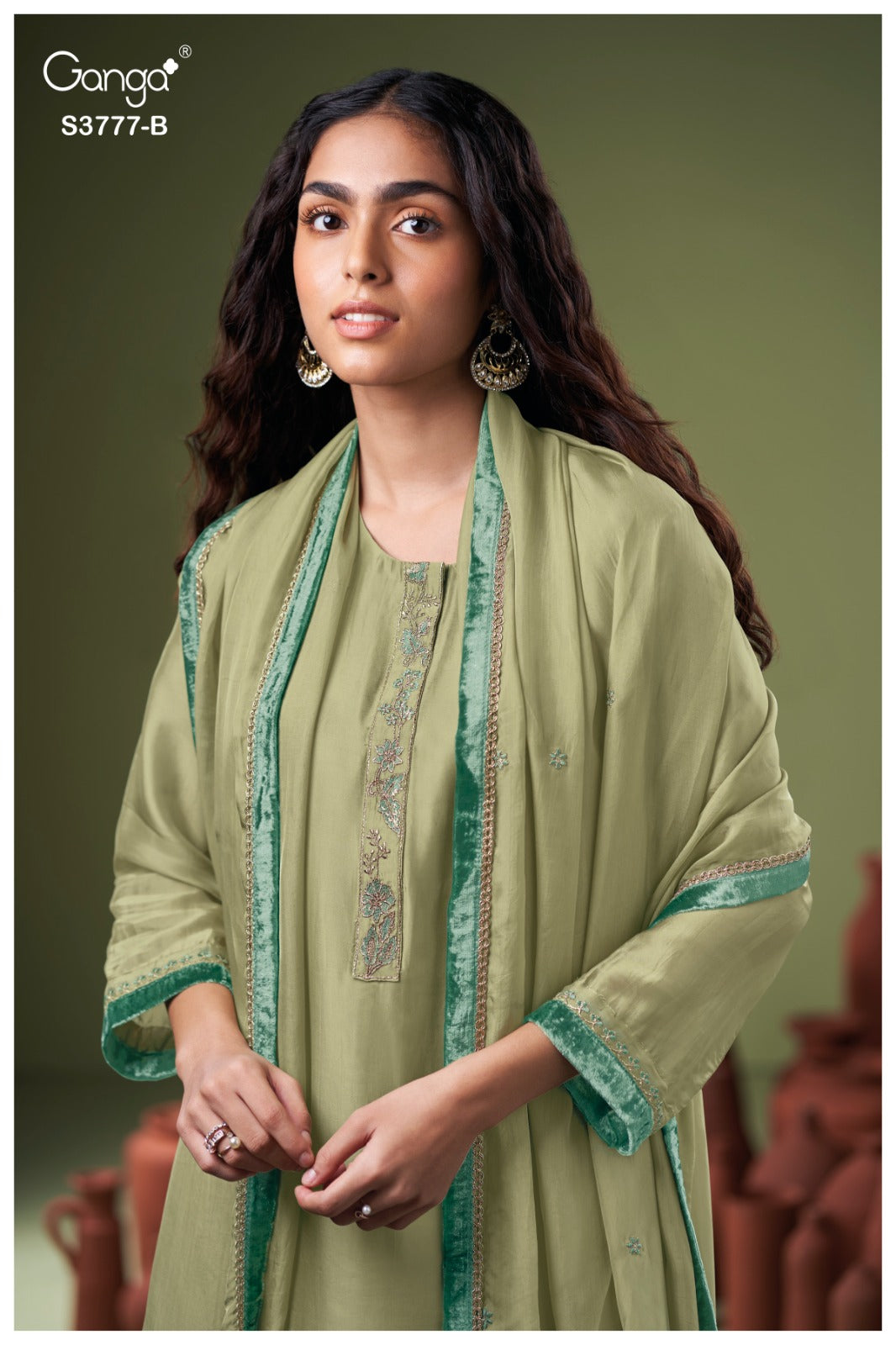 Ganga BRIOVA S3777 | Premium Pure Bemberg Silk Suit – Ganga Suits Ashok Lal & Sons