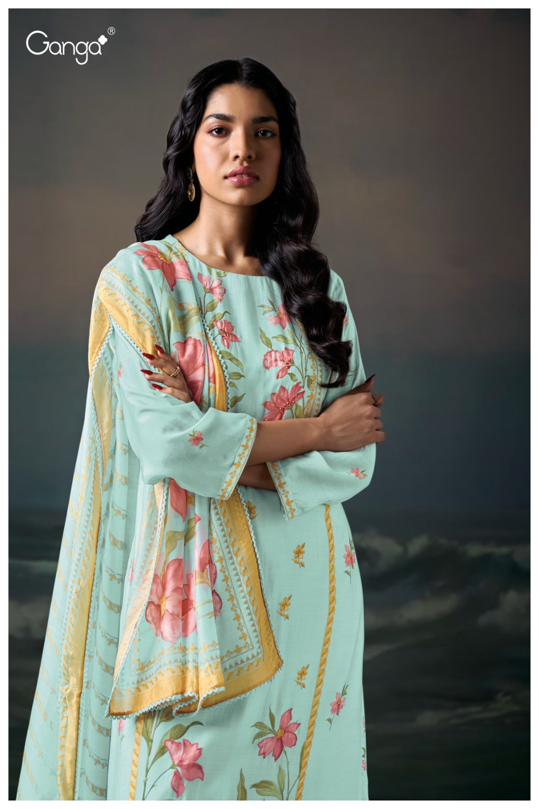 Ganga KAISHA S3639 | Premium Pure Bemberg Silk Suit – Ganga Suits Ashok Lal & Sons