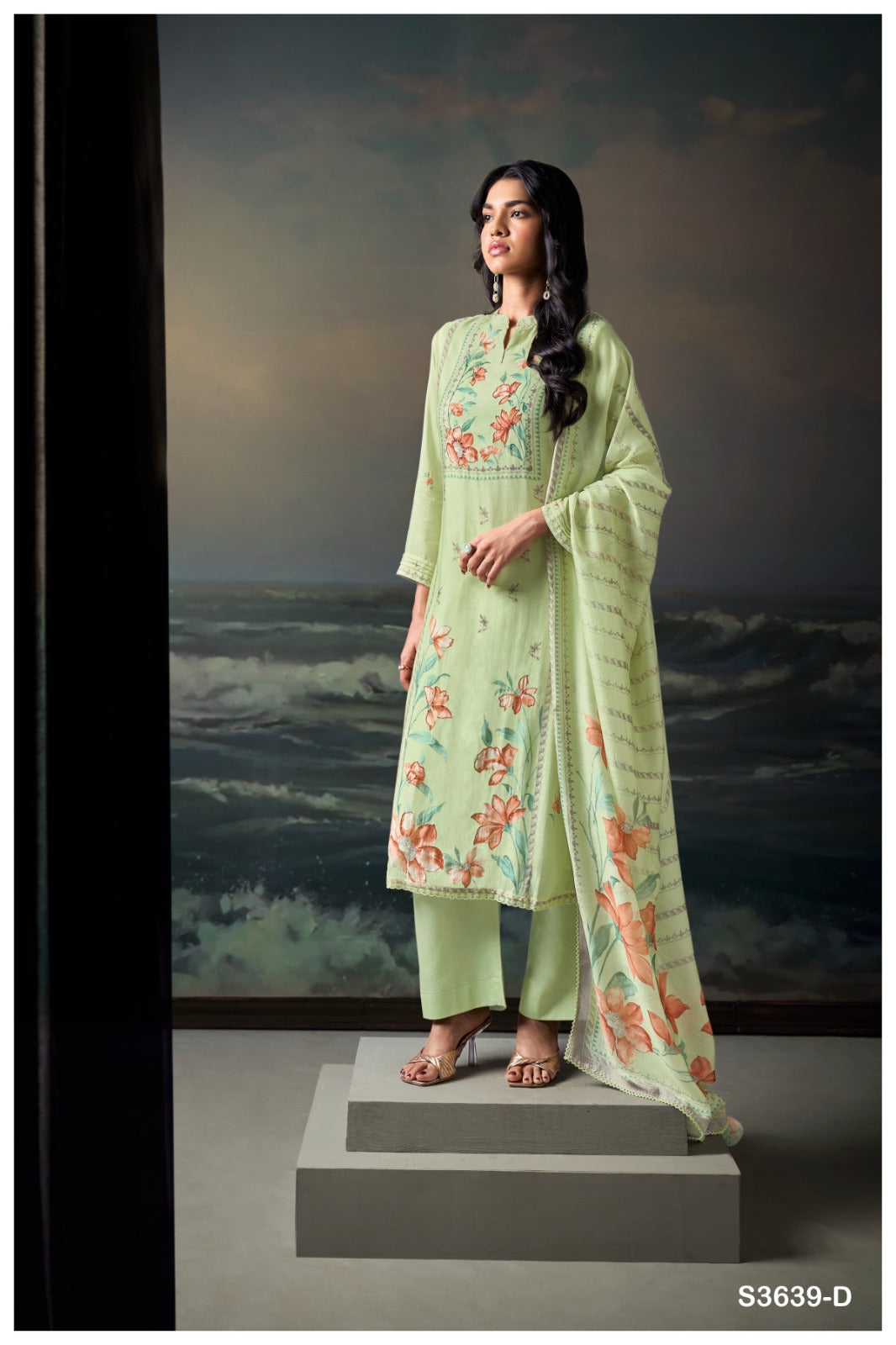 Ganga KAISHA S3639 | Premium Pure Bemberg Silk Suit – Ganga Suits Ashok Lal & Sons