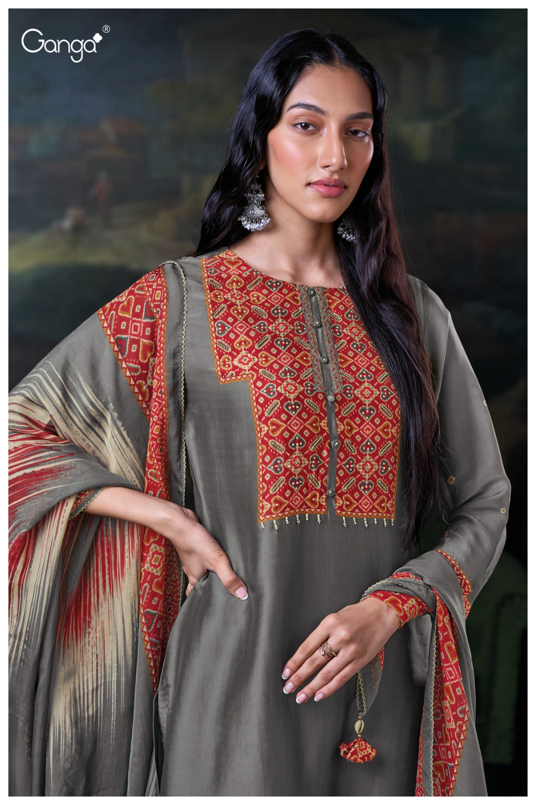 GANGA BOZENA S3047 | Premium Pure Bemberg Silk Suit – Ganga Suits Ashok Lal & Sons