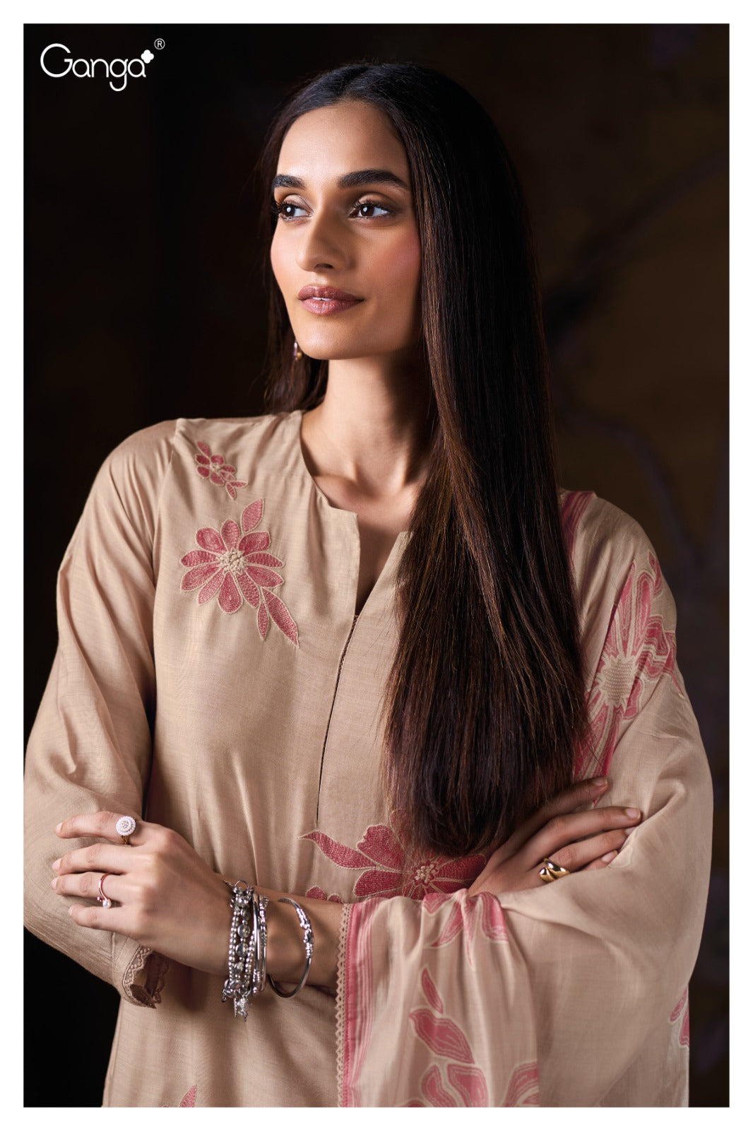 Ganga SIVAH S3898 – Premium Pure Bemberg Silk Suit | Ashok Lal & Sons, Rohtak Wholesaler