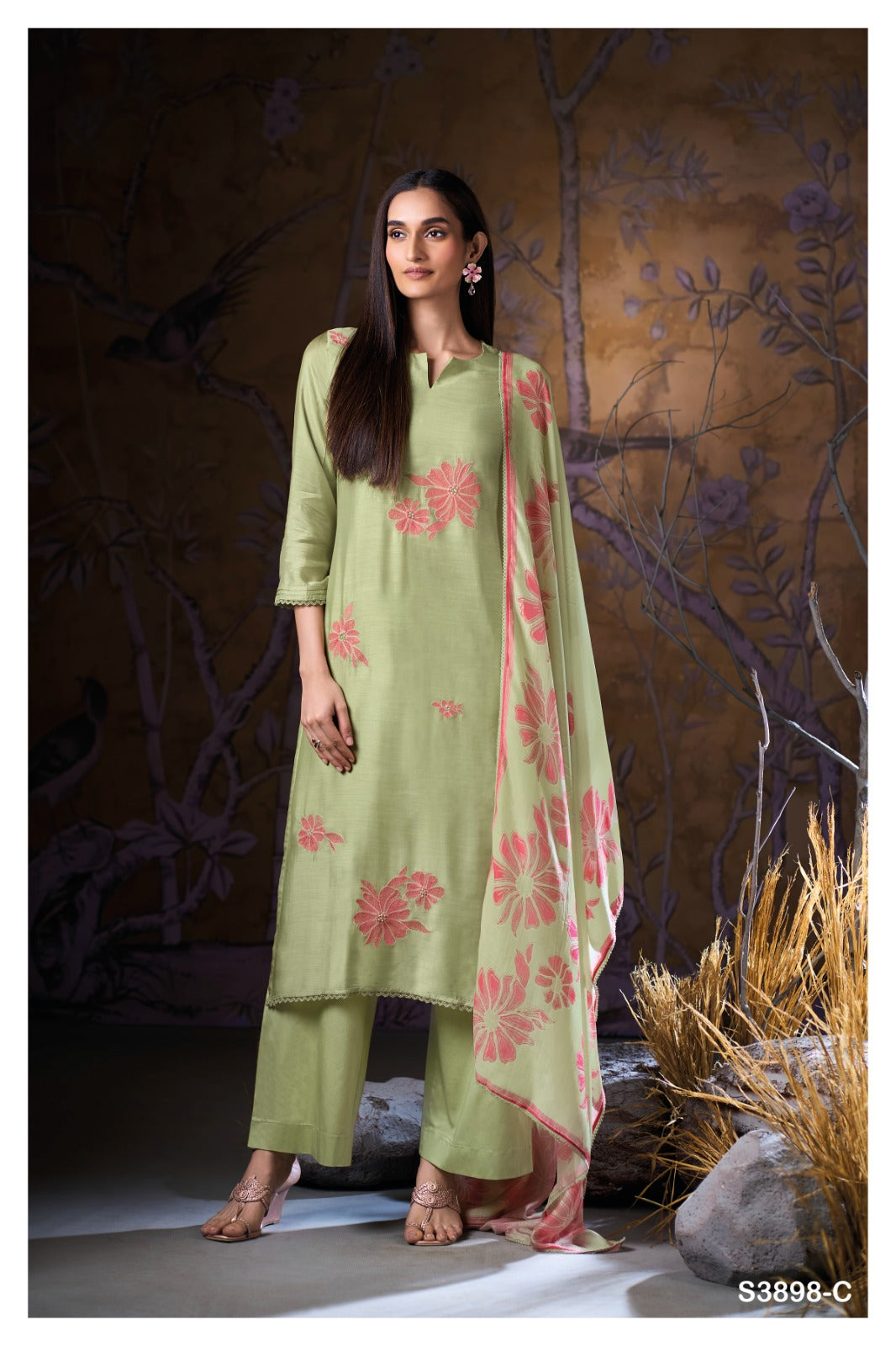 Ganga SIVAH S3898 – Premium Pure Bemberg Silk Suit | Ashok Lal & Sons, Rohtak Wholesaler
