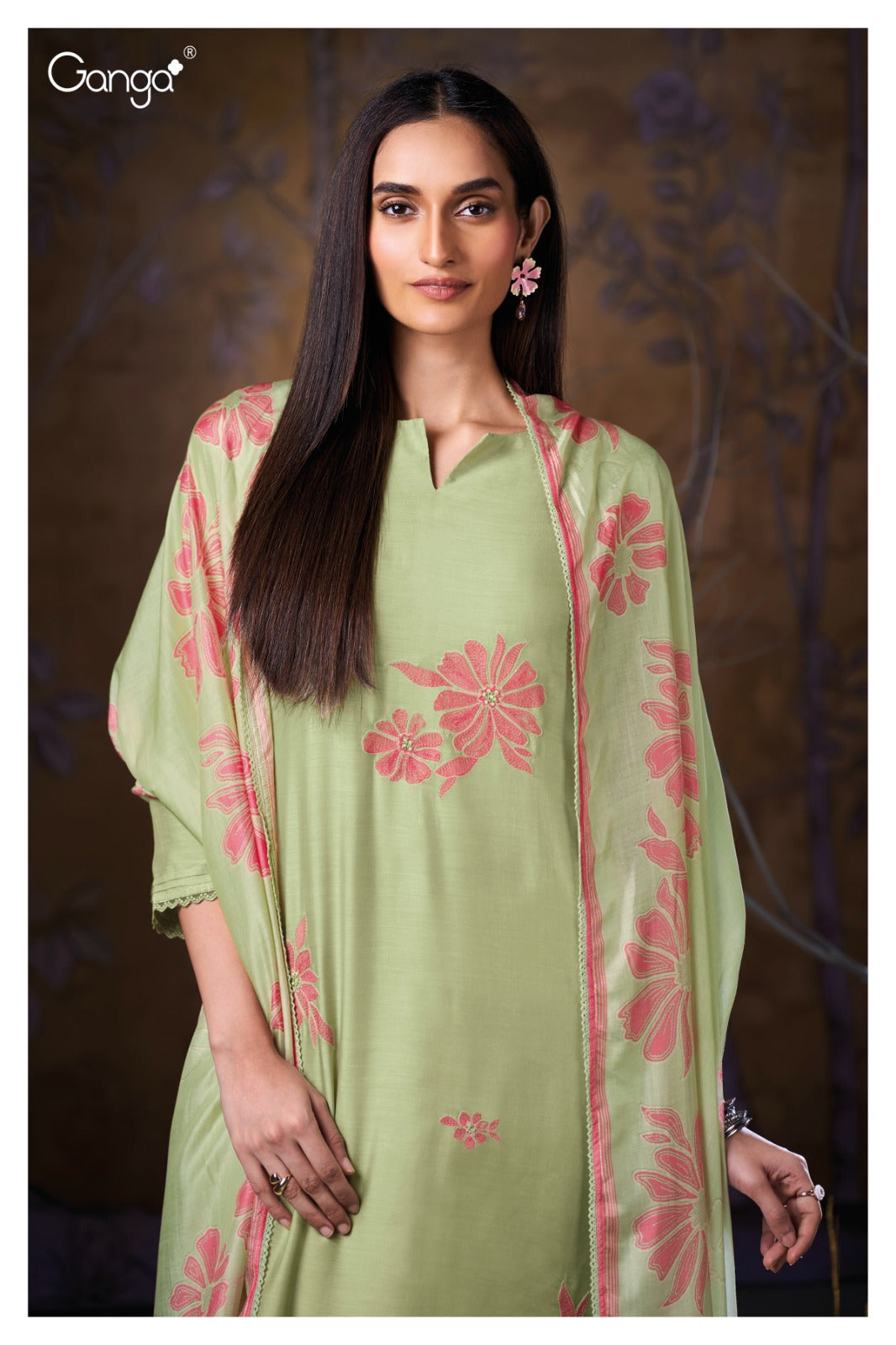 Ganga SIVAH S3898 – Premium Pure Bemberg Silk Suit | Ashok Lal & Sons, Rohtak Wholesaler