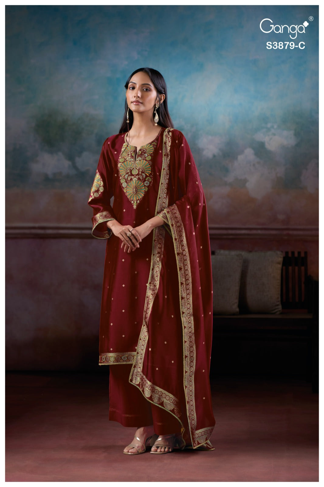 GANGA AVRY S3879 | GANGA SUITS WHOLESALER ASHOK LAL & SONS, ROHTAK