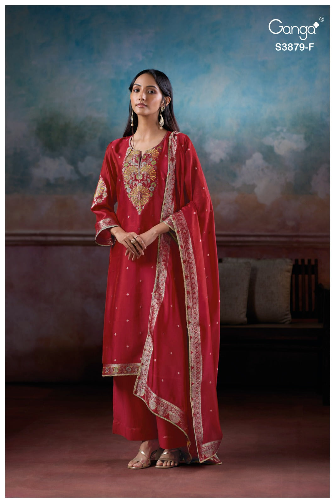 GANGA AVRY S3879 | GANGA SUITS WHOLESALER ASHOK LAL & SONS, ROHTAK