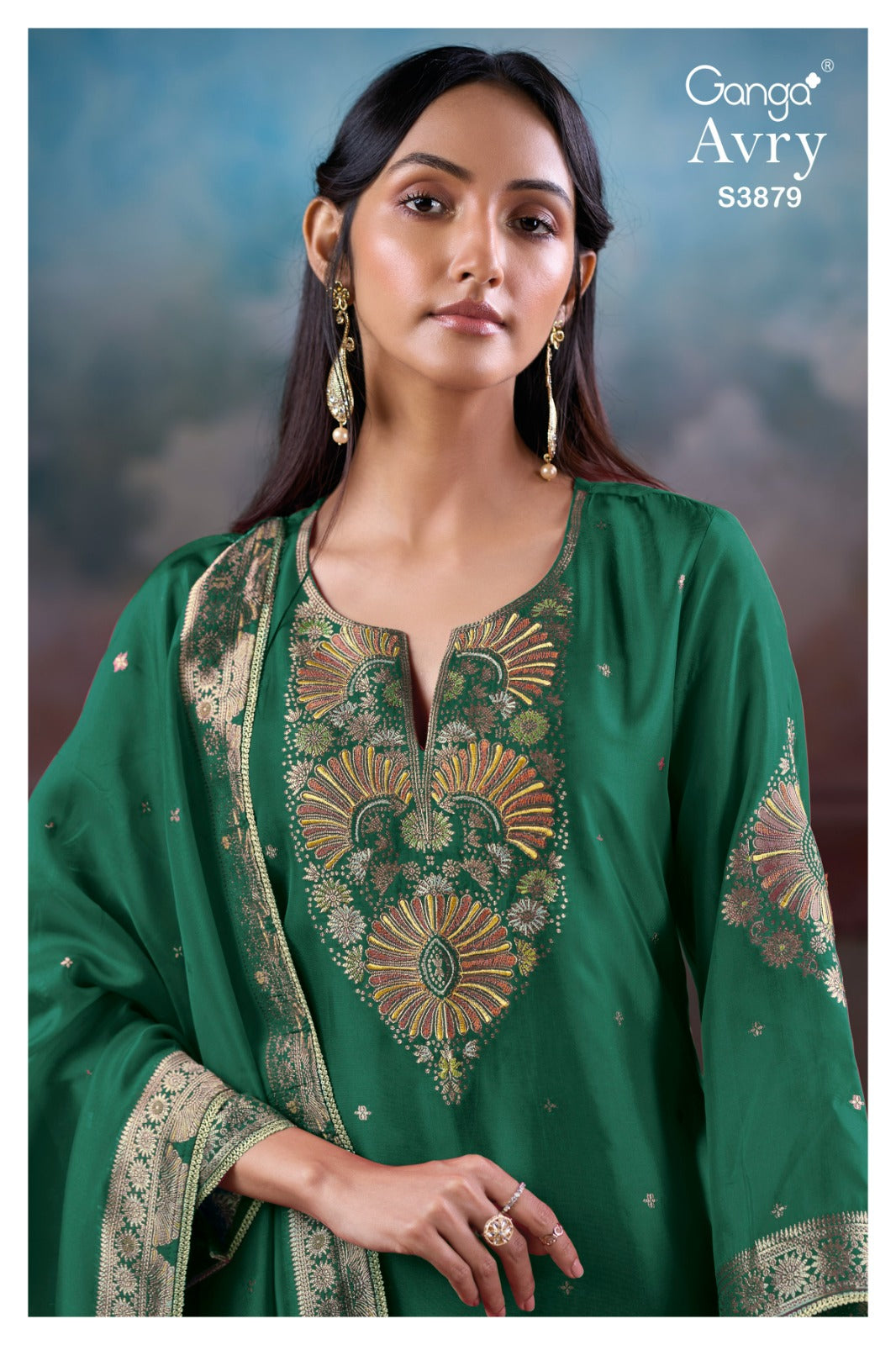 GANGA AVRY S3879 | GANGA SUITS WHOLESALER ASHOK LAL & SONS, ROHTAK