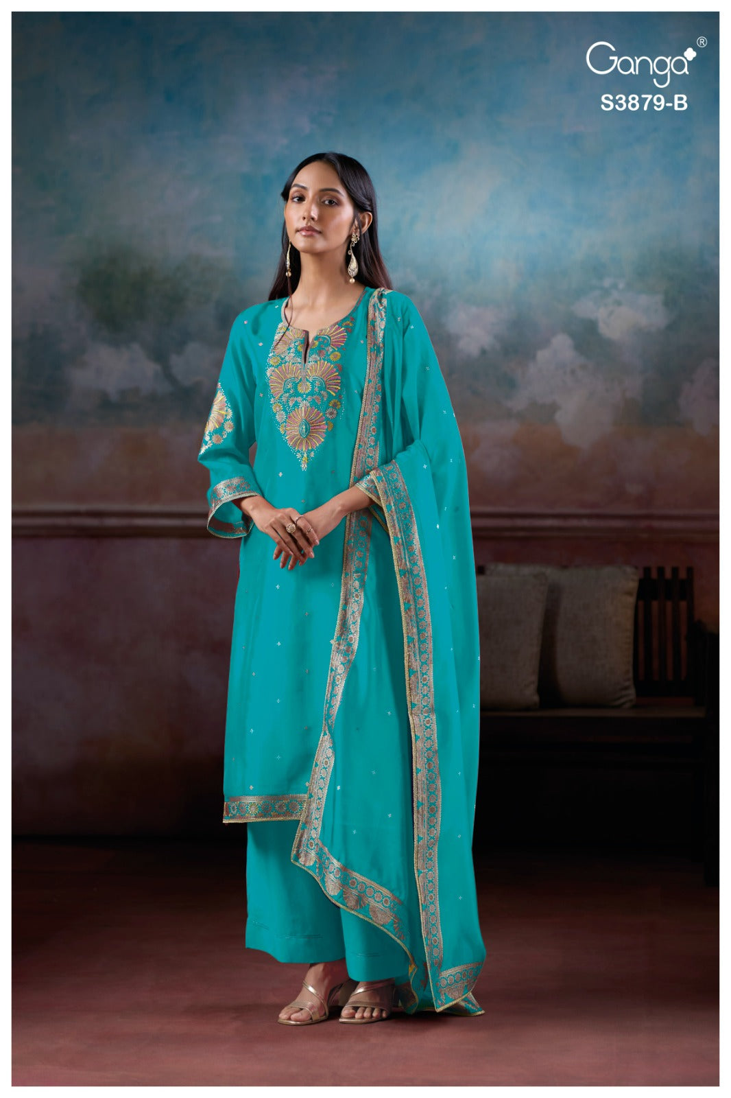 GANGA AVRY S3879 | GANGA SUITS WHOLESALER ASHOK LAL & SONS, ROHTAK
