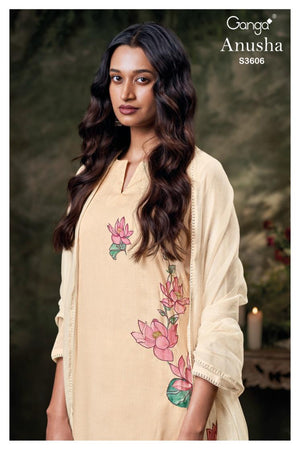 GANGA ANUSHA S3606 PREMIUM PURE MULMUL SUIT