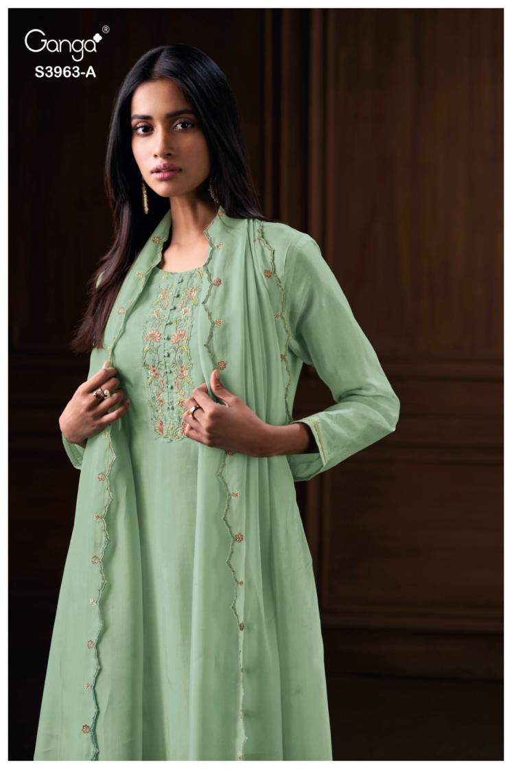 BUY GANGA UNSTITCHED SUITS ONLINE GANGA ARLINA S3963 FRONT VIEW