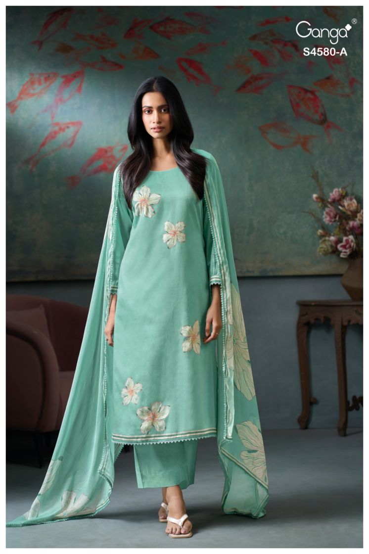 BUY GANGA SUITS WITH PRICE GANGA AVERA S4580 FULL SET