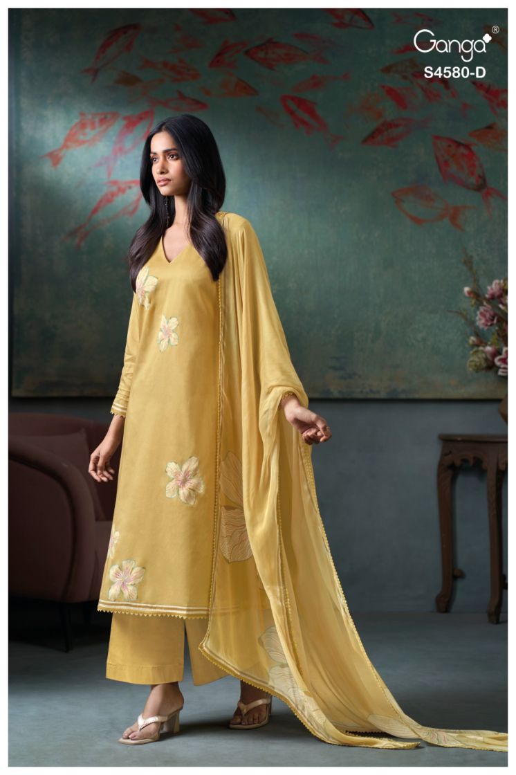 BUY GANGA SUITS WITH PRICE GANGA AVERA S4580 DUPATTA DESIGN