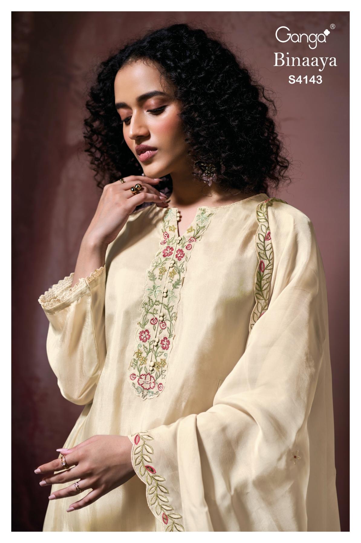 BUY GANGA SUITS SINGLE PIECE GANGA BINAAYA S4143 NEW CATALOGUE