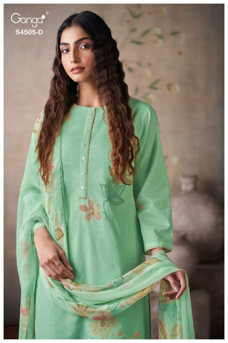 BUY GANGA SUITS ONLINE SALE GANGA BIYANA S4505 NEW CATALOGUE 