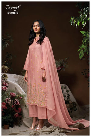 GANGA BIYONA S4196 PREMIUM PURE BEMBERG HABUTAI SILK SUIT