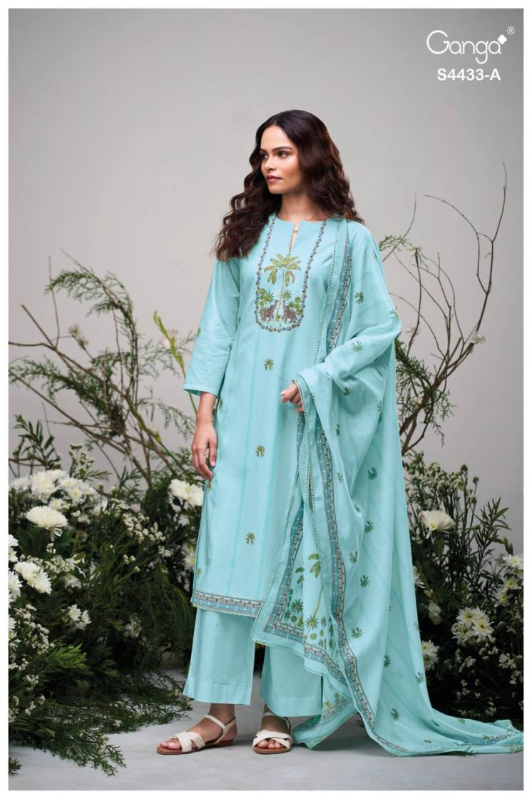 BUY GANGA SUITS ONLINE SALE GANGA BREEYA S4433 BACK VIEW