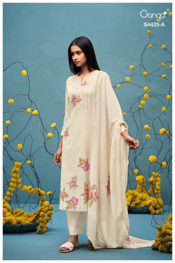 BUY GANGA SUITS ONLINE SALE GANGA BRESHTI S4425 DUPATTA DESIGN