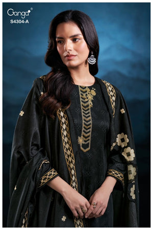 GANGA BRIHITA S4304 PREMIUM PURE COTTON SATIN SUIT