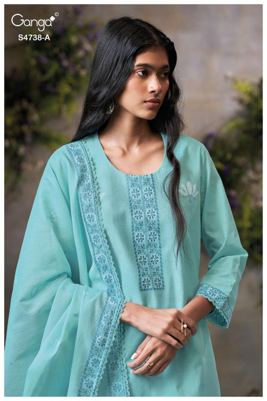 BUY GANGA SUITS ONLINE GANGA BRIJAA S4738 FRONT VIEW