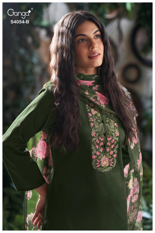 BUY GANGA SUITS SINGLE PIECE GANGA BRUNA S4054 NEW CATALOGUE