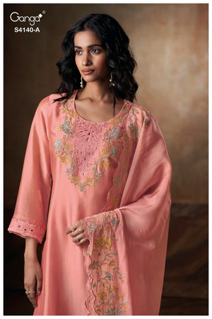 GANGA CASSARA S4140 PREMIUM PURE BEMBERG SILK SUIT