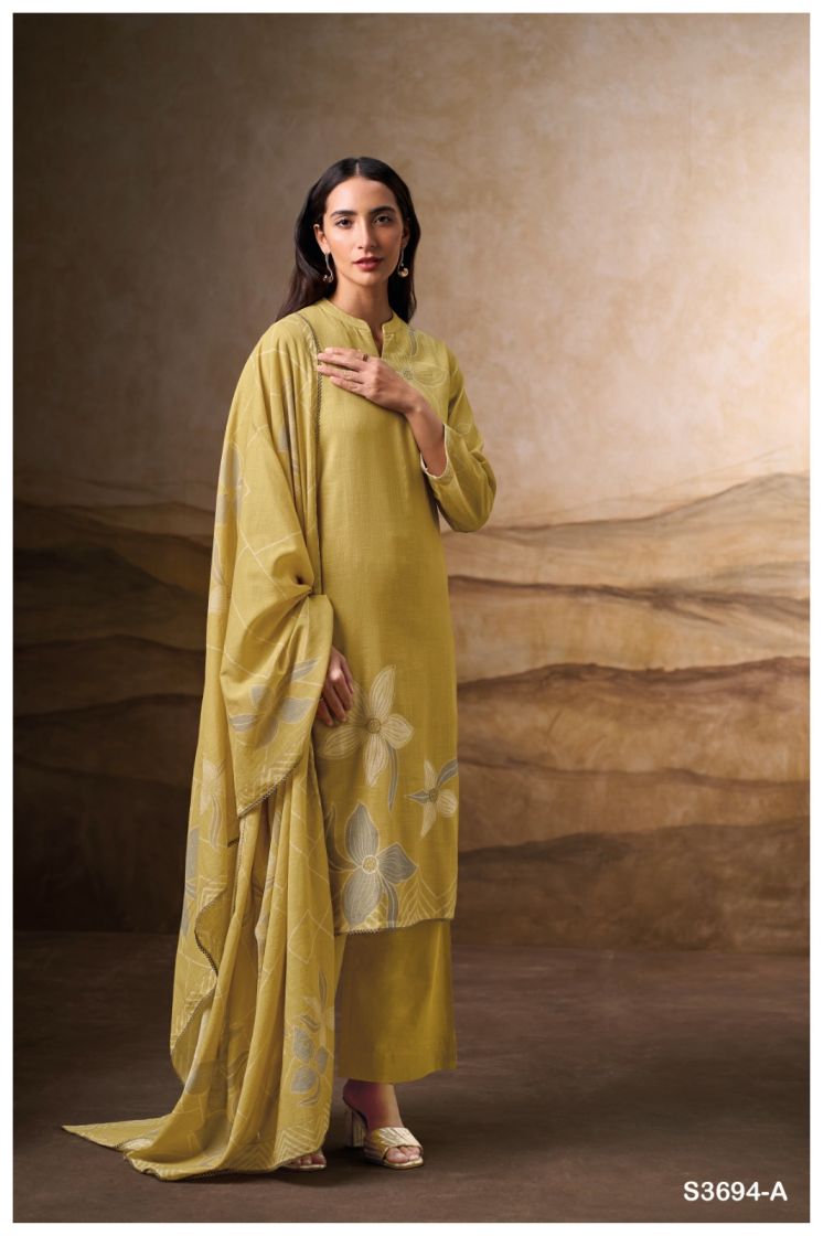 BUY GANGA SUITS GANGA CAZIA S3694 FRONT VIEW