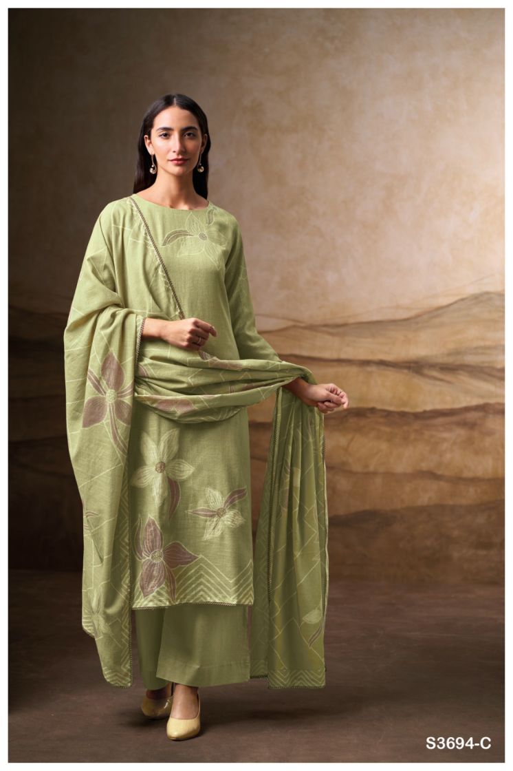 BUY GANGA SUITS GANGA CAZIA S3694 DUPATTA DESIGN