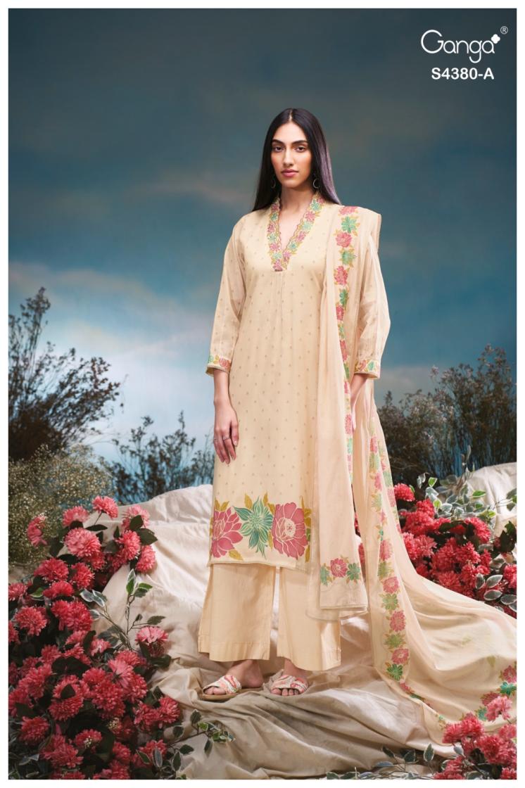 BUY GANGA SUITS ONLINE SALE GANGA CERAYA S4380 FRONT VIEW