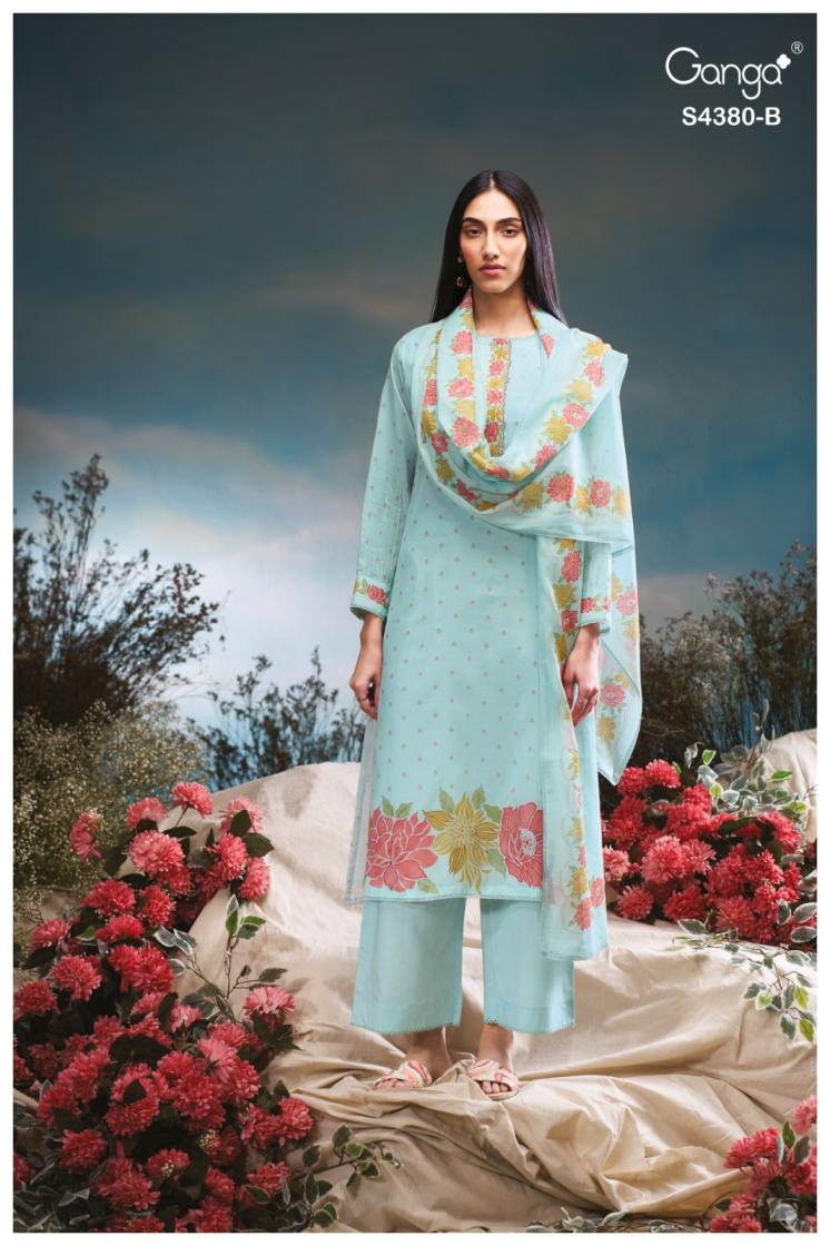 BUY GANGA SUITS ONLINE SALE GANGA CERAYA S4380 FULL SET