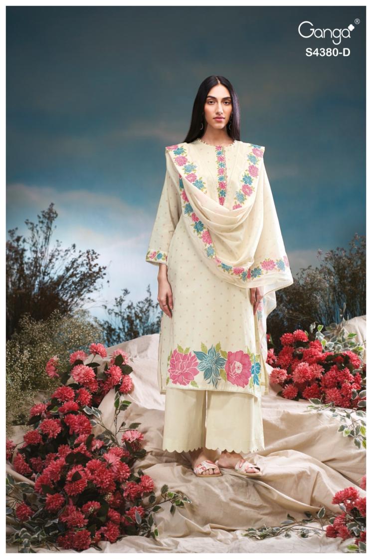 BUY GANGA SUITS ONLINE SALE GANGA CERAYA S4380 DUPATTA DESIGN
