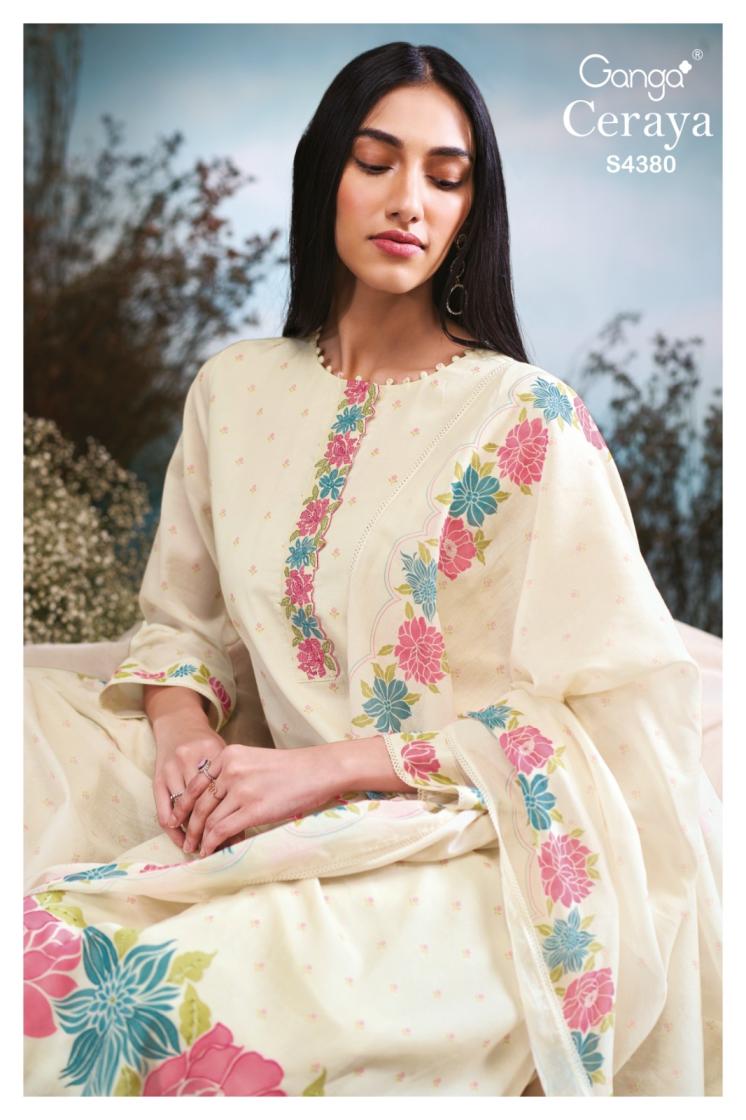 BUY GANGA SUITS ONLINE SALE GANGA CERAYA S4380 CLOSEUP IMAGE