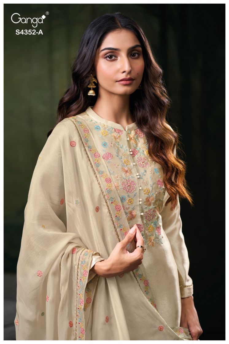BUY GANGA SUITS ONLINE SHOPPING GANGA CHAYANA S4352 FULL SET