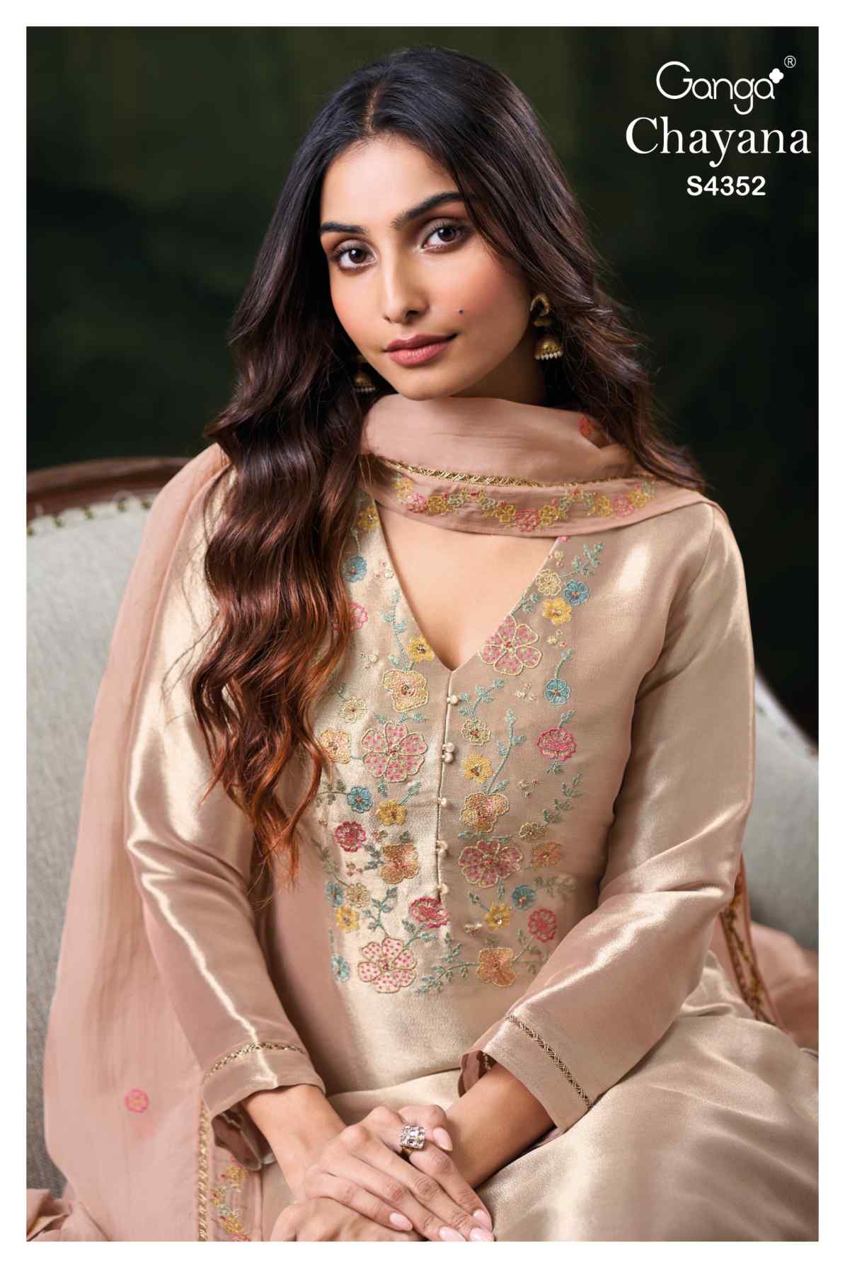 BUY GANGA SUITS ONLINE SHOPPING GANGA CHAYANA S4352 TOP DESIGN