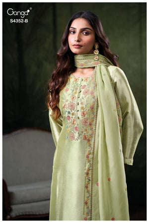 GANGA CHAYANA S4352 PREMIUM PURE BEMBERG SILK JACQUARD SUIT