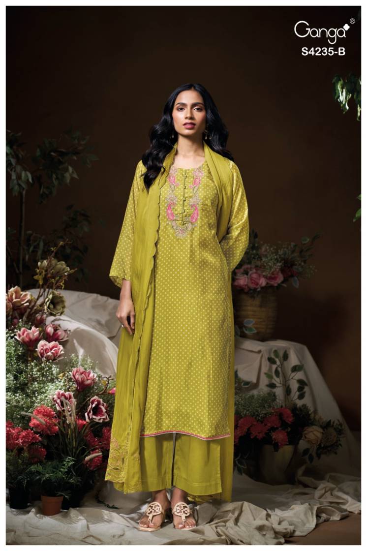 BUY GANGA SUITS ONLINE GANGA CHIRAYA S4235 FULL SET