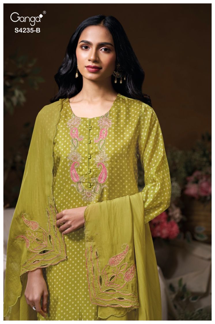 BUY GANGA SUITS ONLINE GANGA CHIRAYA S4235 BACK VIEW