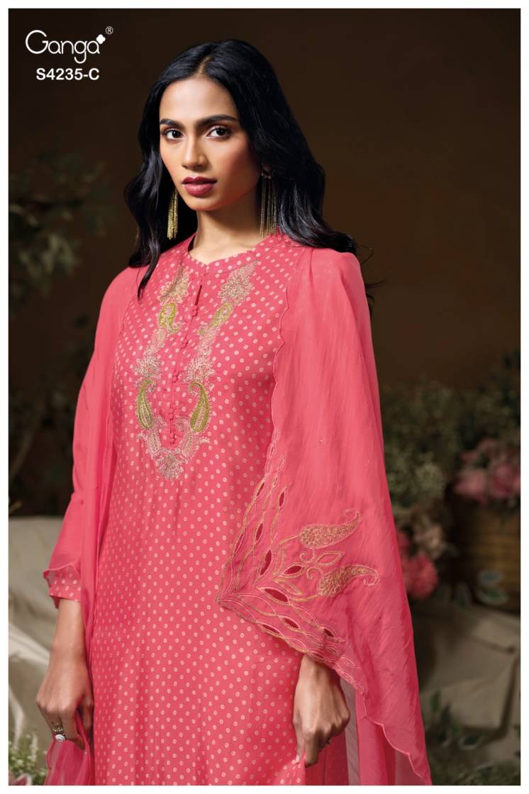 BUY GANGA SUITS ONLINE GANGA CHIRAYA S4235 NEW CATALOGUE