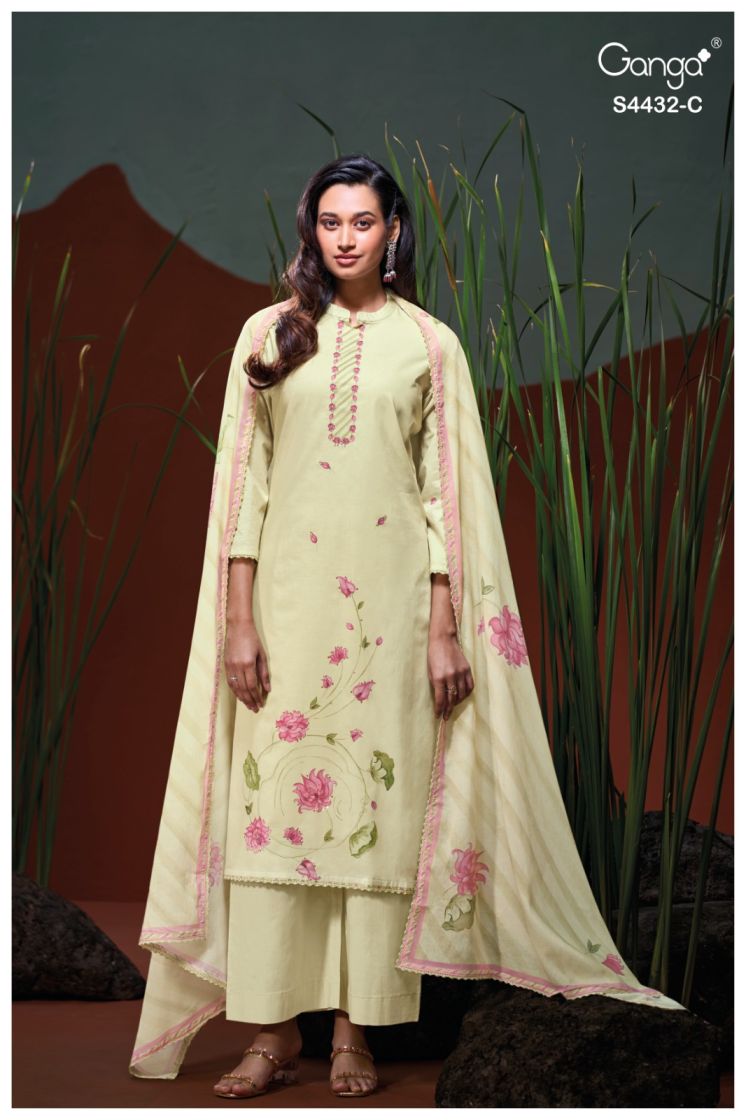 BUY GANGA SUITS ONLINE GANGA DAHLINA S4432 FRONT VIEW