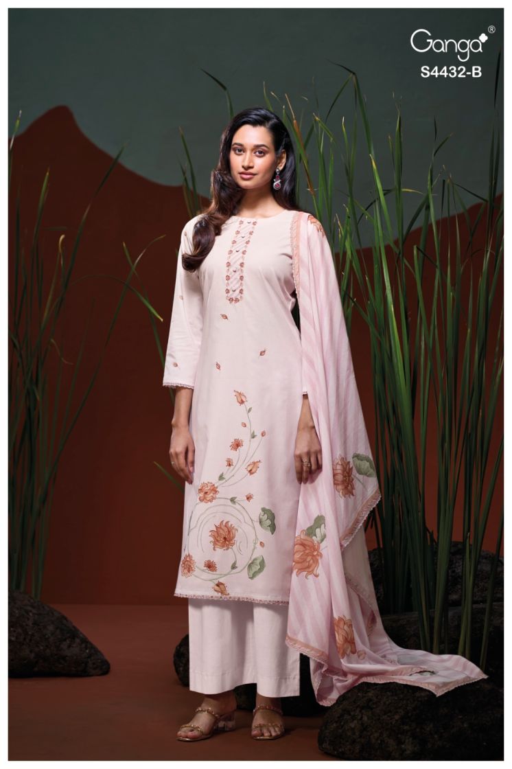 BUY GANGA SUITS ONLINE GANGA DAHLINA S4432 DUPATTA DESIGN