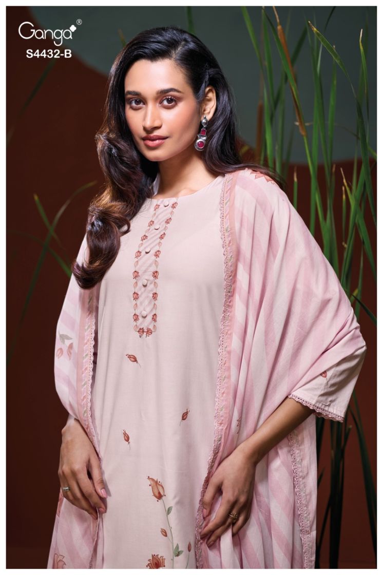 BUY GANGA SUITS ONLINE GANGA DAHLINA S4432 CLOSEUP IMAGE