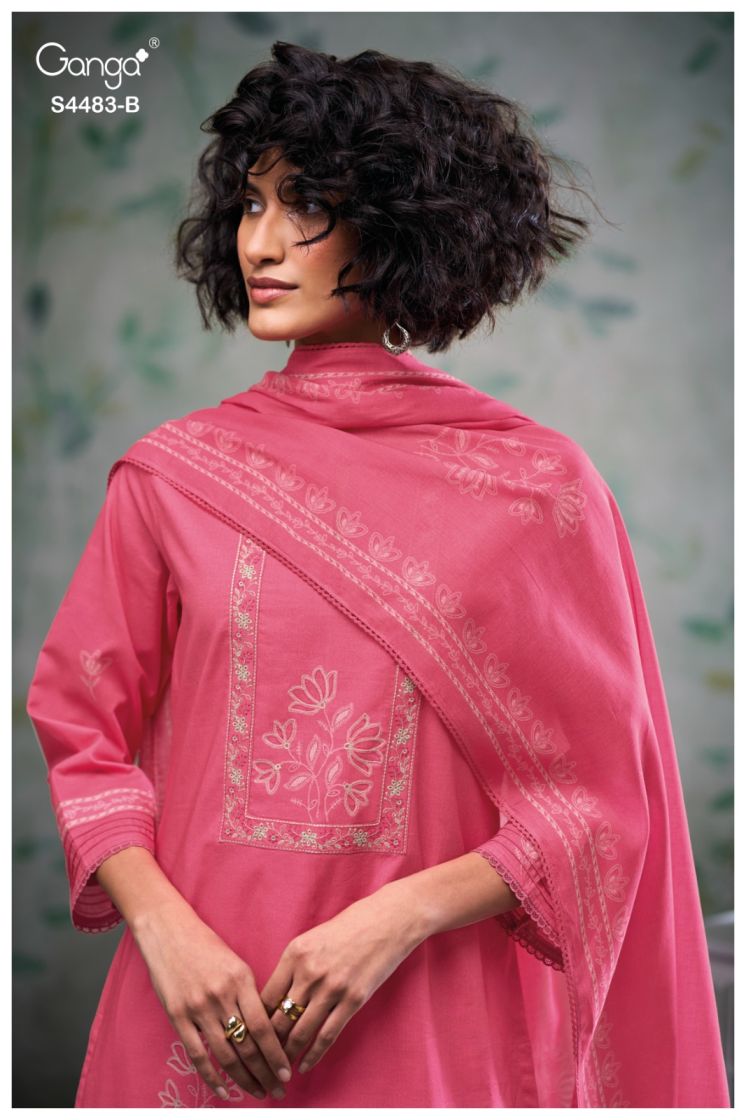 BUY GANGA SUITS ONLINE WITH PRICE GANGA DELILAH S4483 FABRIC DETAIL