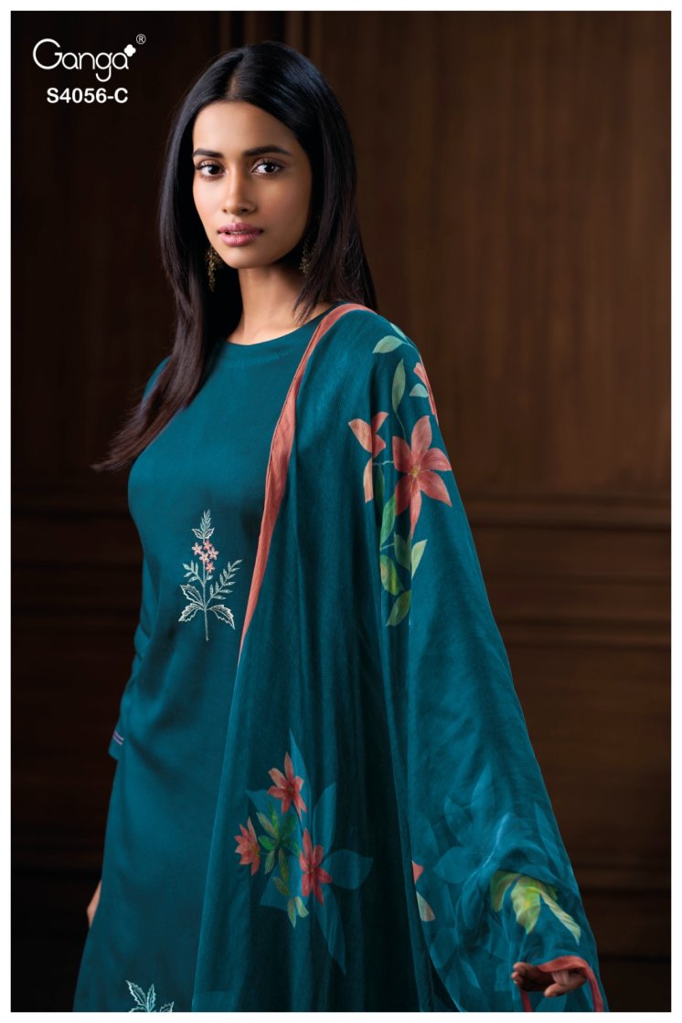 BUY GANGA SUITS ONLINE SALE GANGA DEYARA S4056 FRONT VIEW