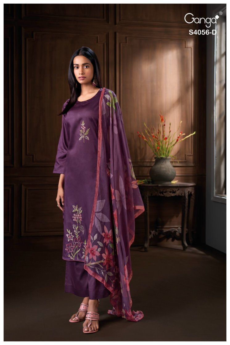 BUY GANGA SUITS ONLINE SALE GANGA DEYARA S4056 DUPATTA DESIGN