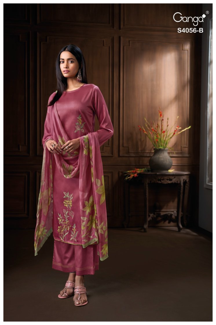 BUY GANGA SUITS ONLINE SALE GANGA DEYARA S4056 BACK VIEW