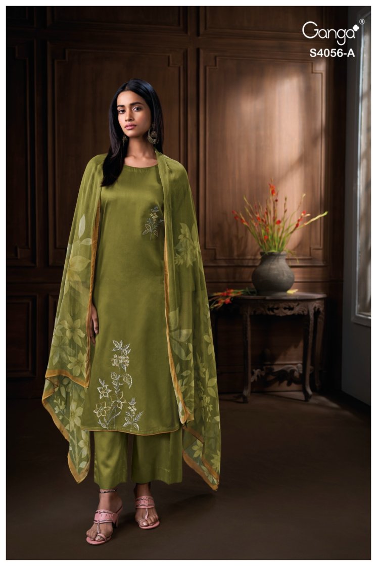 BUY GANGA SUITS ONLINE SALE GANGA DEYARA S4056 CLOSEUP IMAGE