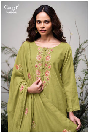 GANGA DIYANAE S4466 PREMIUM PURE MUL SUIT